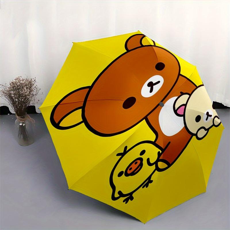 Rilakkuma,Bear Automatic Umbrella-Foldable, Durable 8-Bone Design, Compact and Stylish, Great for Camping, Halloween, Christmas, Mother's Da