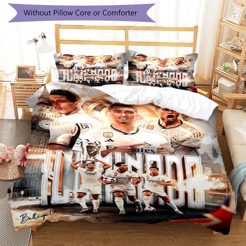 3pcs Bellingham5 Design Cover Set - HD Printed Bedding with 1 Cover and 2 Pillowcases - Perfect for Home and Dorm Decor
