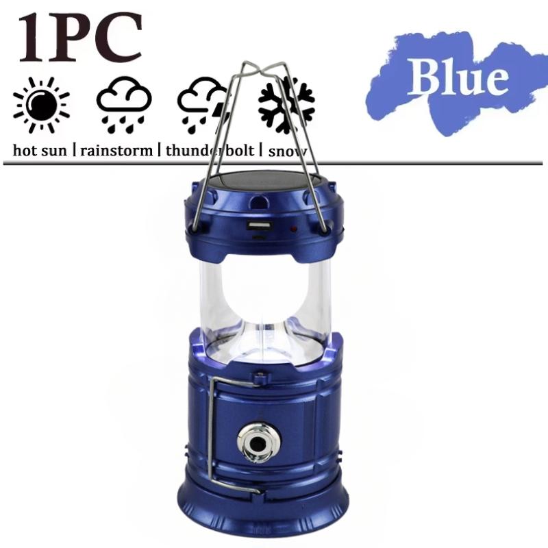 

Солнечный многофункциональный ручной фонарь для кемпинга, палаточный фонарь, светодиодный портативный фонарик, портативный водонепроницаемый аварийный рабочий фонарь BLUE
