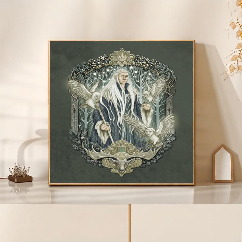 Mystical Owl Witch 5D Diy Diamond Paintings Mosaic Wall Round Diamond Art Painting Kits Embroidery Crystal Accessories Frameless
