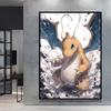 Hot Selling Anime Pokemon Lucario High Quality Retro Canvas Poster HD Printing Home Living Room Decor Holiday Gift Classic