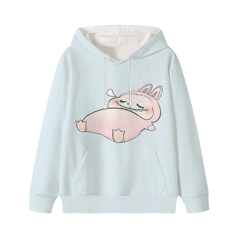 Labubu Printed Kids Long Sleeve Anime Boys Girls Hoodies Autumn Casual Clothes Thin Coat Children Cartoon Jackets Gifts