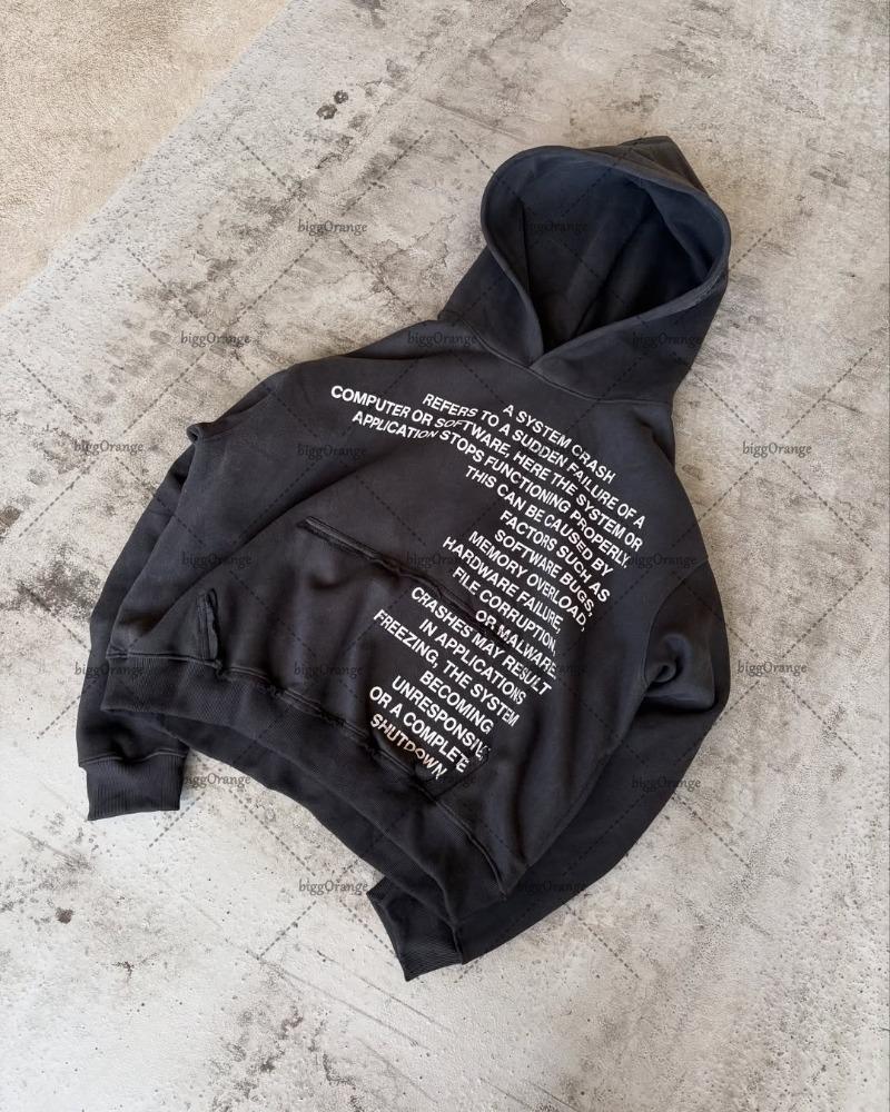 High Street Fashion Clothing Street Hip Hop Letter Pattern Fashion Loose Hoodie Men Harajuku Retro Casual Punk Sweatshirt Women