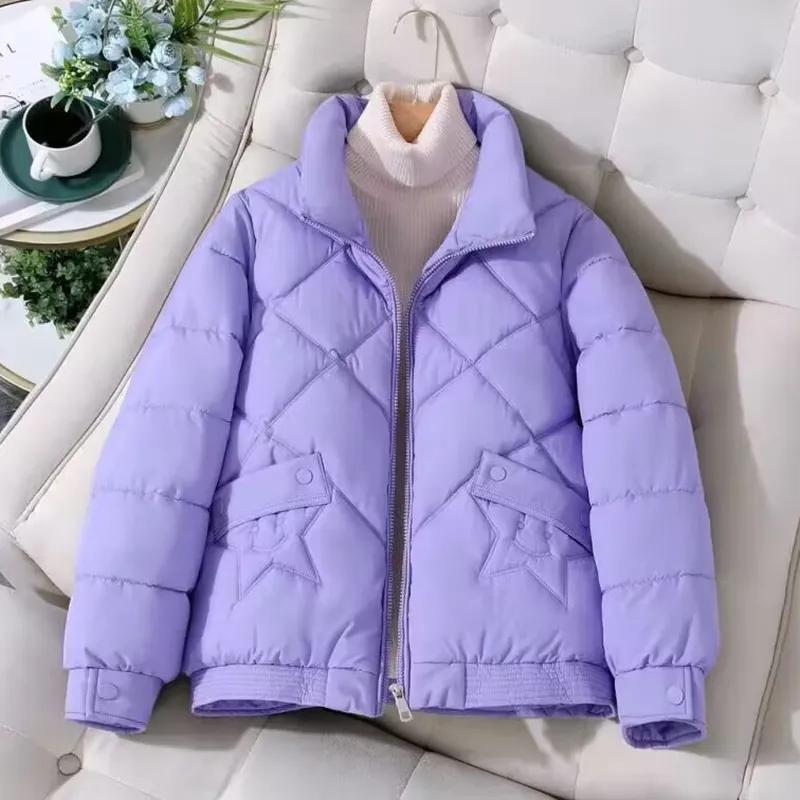 Stand-up Collar Short Down Padded Jacket Women's Loose Thick Warm Padded Jacket