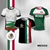 Mexican Flag Pattern 3D Printed T-shirt for Summer Outdoor Running and Fitness, Men's Retro Casual Round Neck Tops