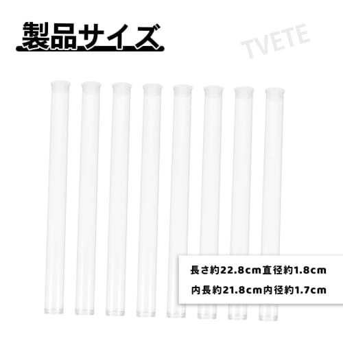 TVETE 8-Piece Incense Case, Clear Test Tubes, Plastic Incense Tube Storage Jar, Portable Case for Buddhist Altars, Incense Stick Storage, Lightweight,