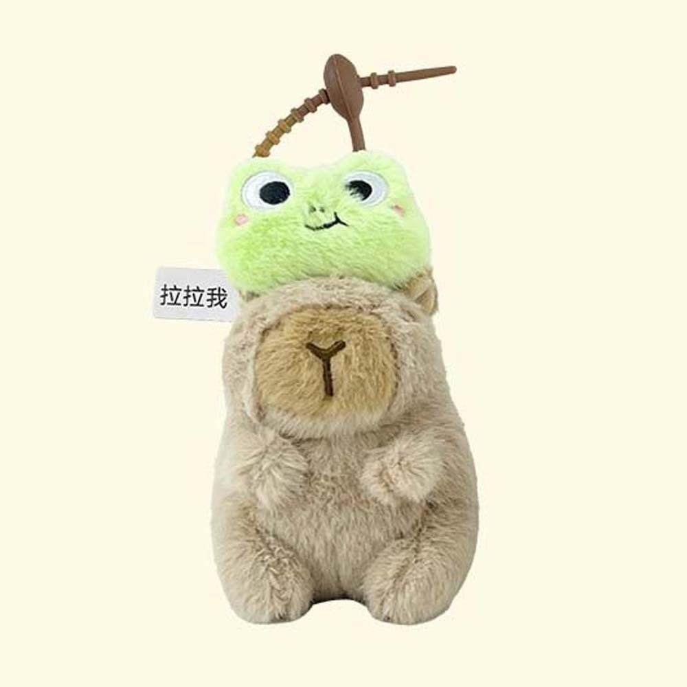 Funny Pulling Rope Capybara Dolls Key Ring Cartoon Capybara Keychain Plush Animal Pendant  Friends