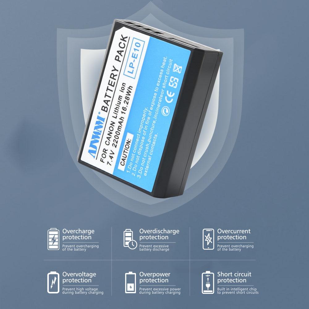 LP-E10 Camera Battery Rechargeable Batteries for Canon EOS 1100D 1200D 1300D 2000D 4000D Rebel T3 T5 T6 KISS X50