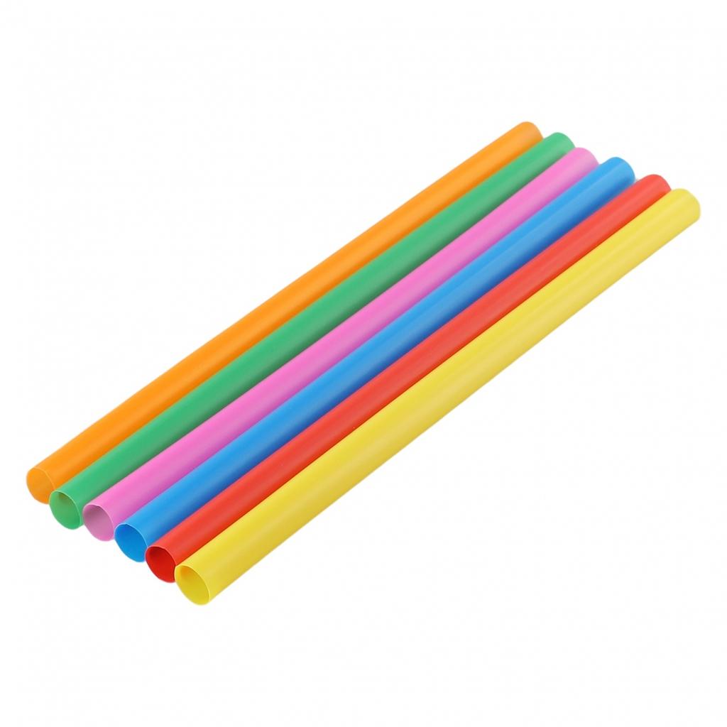 Colorful Straws Drinking Smoothie Flat End Multi Color Oversized