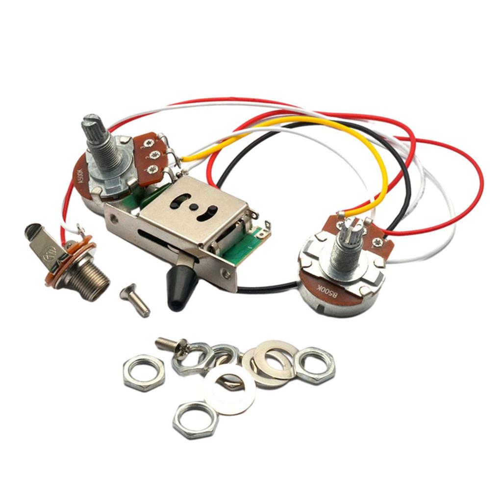 Guitar Wiring Harness Set with 6.35 Output Professional Connector Wire Cable