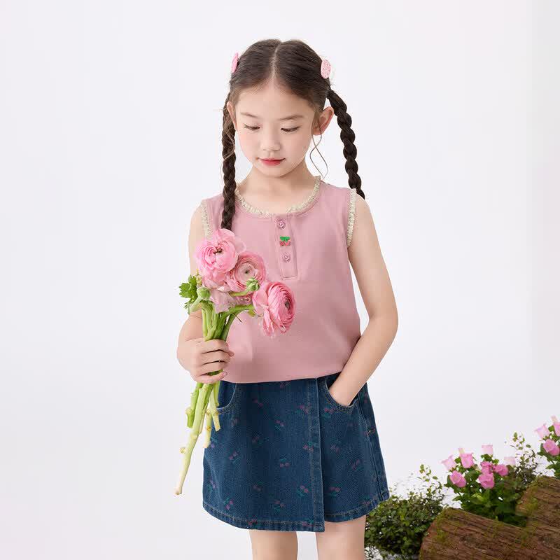 Girls Cherry Print Sleeveless Top 130