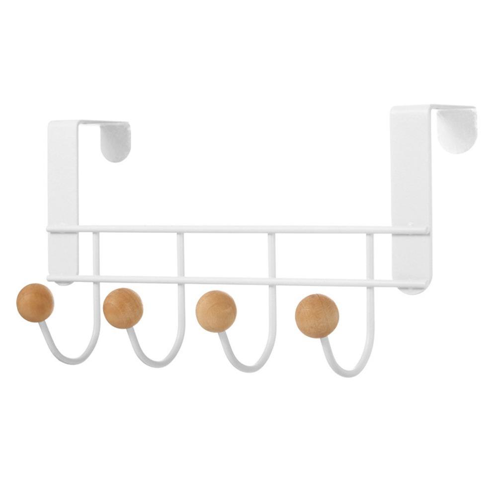 4 Hooks Back Door Hooks Iron Over Door Hooks Bathroom Accessories Door Hanger Rack  Home Storage
