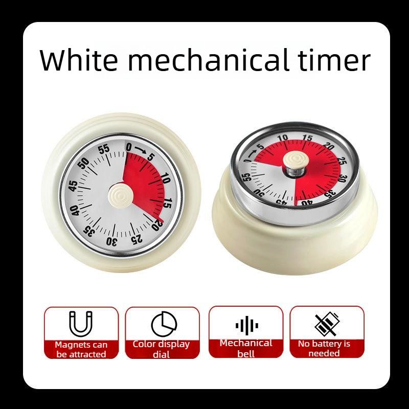 

Portable Metal Round Timer Visual Countdown Clock Mechanical Timer for Students Study Time Management Tool белый