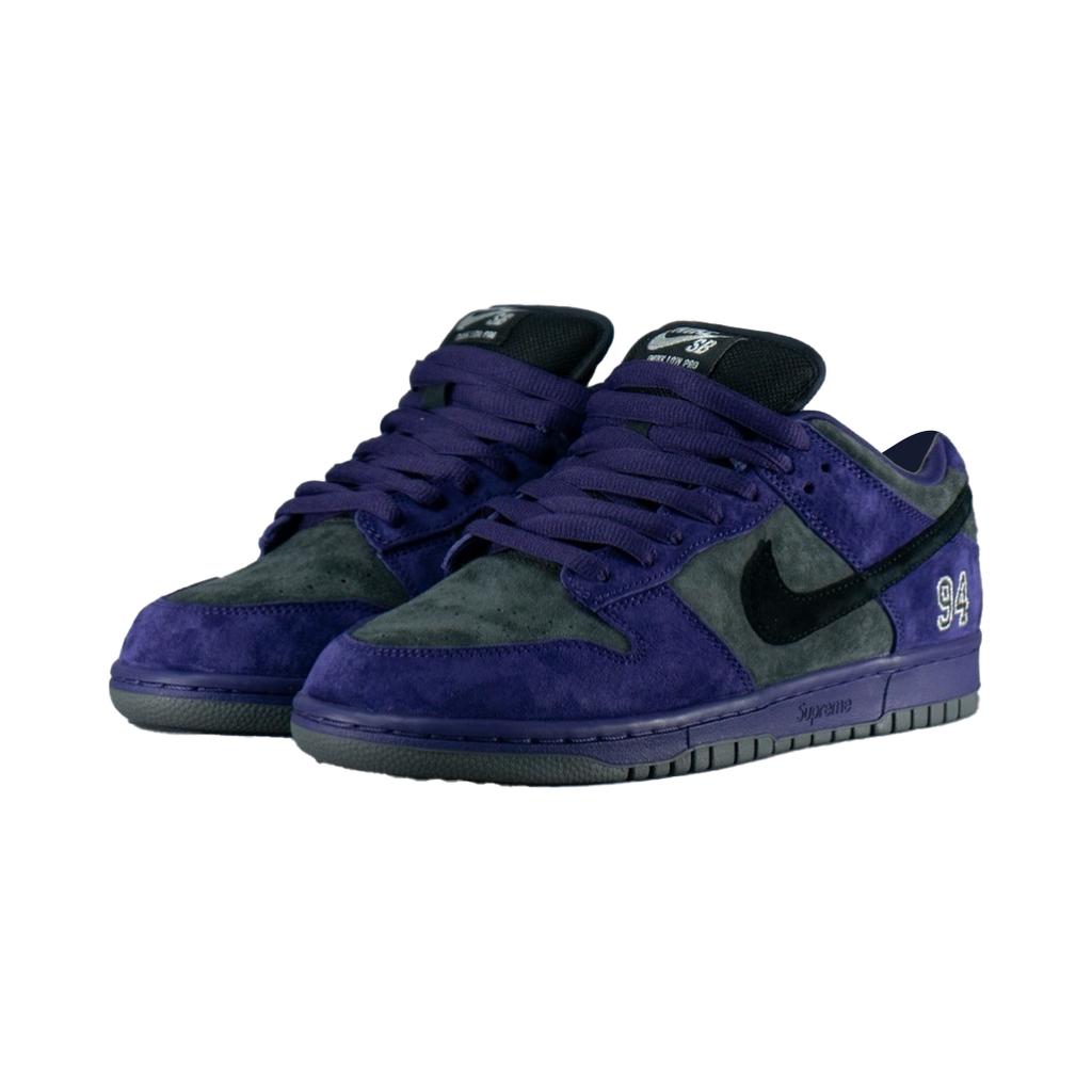 Nike Supreme X Dunk Low SB Ink Unisex Sneakers Purple Iron-Grey Black HQ8487-500