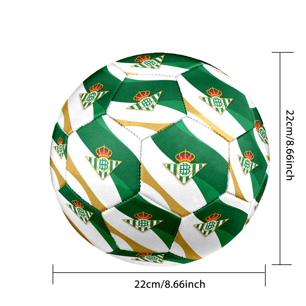 Real Betis FootballPrinted Size 5 Soccer Bll, Anti Slip Adult Match Football Souvenir for Football Fans
