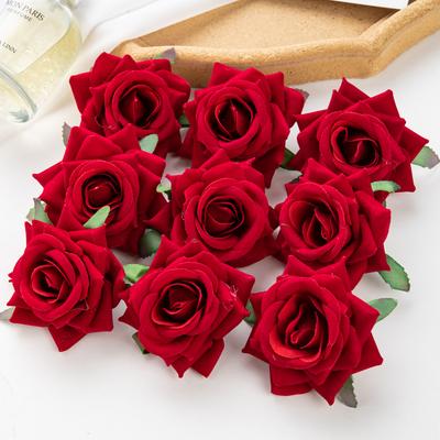 10Pcs Artificial Flowers for Scrapbook New 's Decortion Wedding Outdoor Garden Christmas Home Candy Box Flannel Rolled Roses