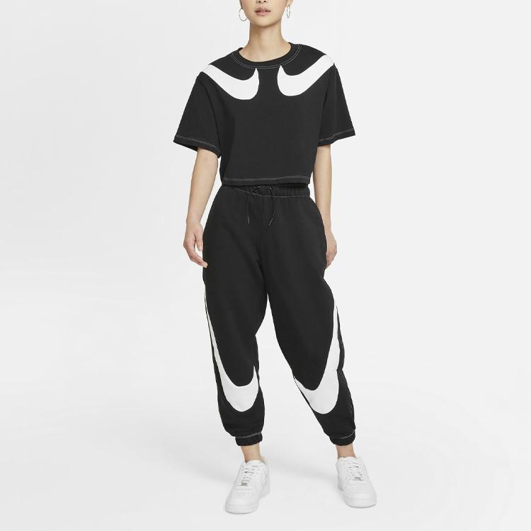 Nike Sportswear Women's Big Swoosh Fleece Joggers Black White For Women DD5583-010