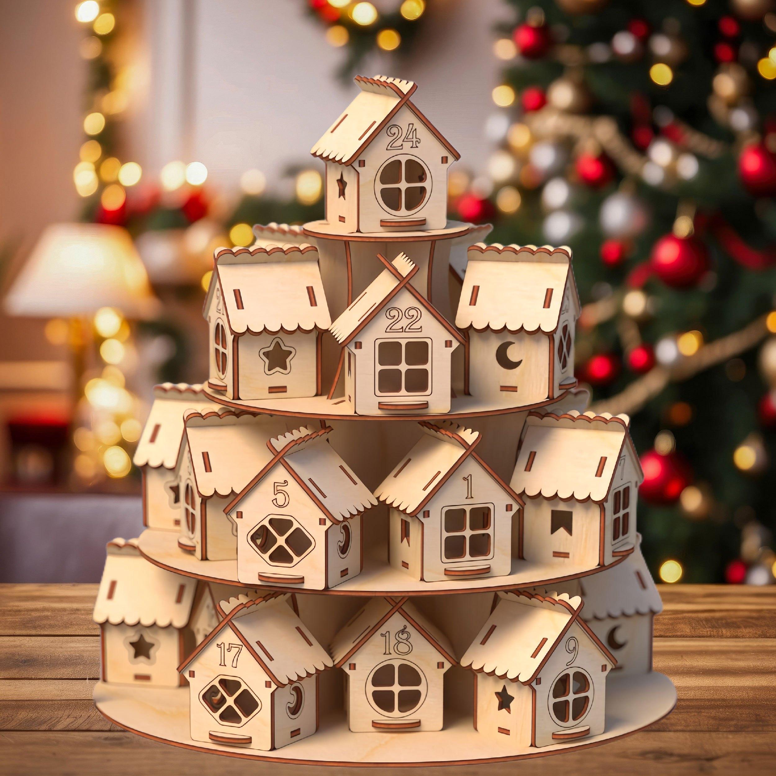 Christmas Advent Calendar House Lighted Tiered