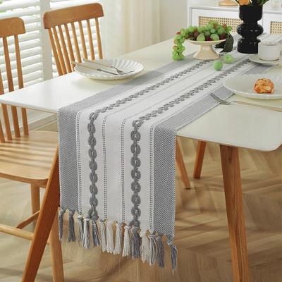 Nordic 3D Floral Cotton Linen Table Runner