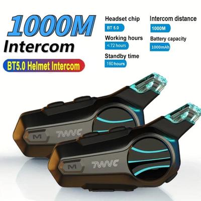 X1 Pro Interkom w kasku motocyklowym Zestaw słuchawkowy Bluetooth 5.3 Moter Komunikator 1000M Domofon dla 2 zawodników Jazda na świeżym powietrzu Walkie-Talkie na wynos