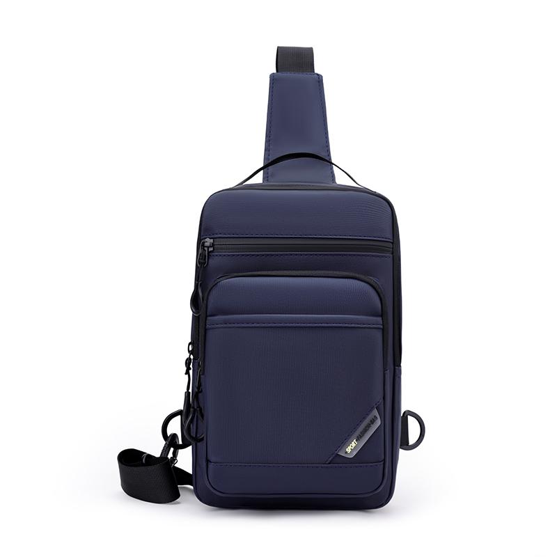 Lightweight Waterproof Nyl Crossbody Bag Men Multi-Zip Compartments Sling Chest Backpack For Daily Commute Work Travel Hiking