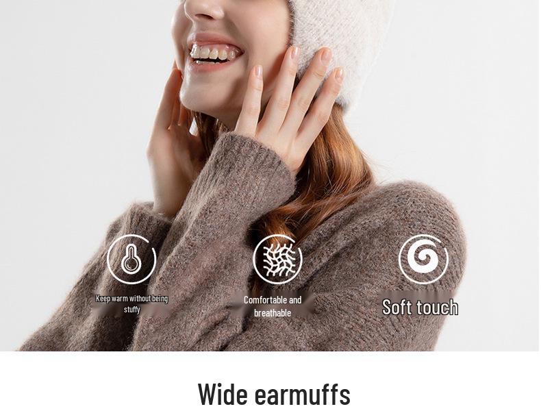 Unisex Winter Warm Plush Knit Wool Hat with Ear Protection