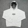 American Style Mertra Hoodie Embroidered Patch Loose Fit Fleece Lined Long Sleeve Couples Winter