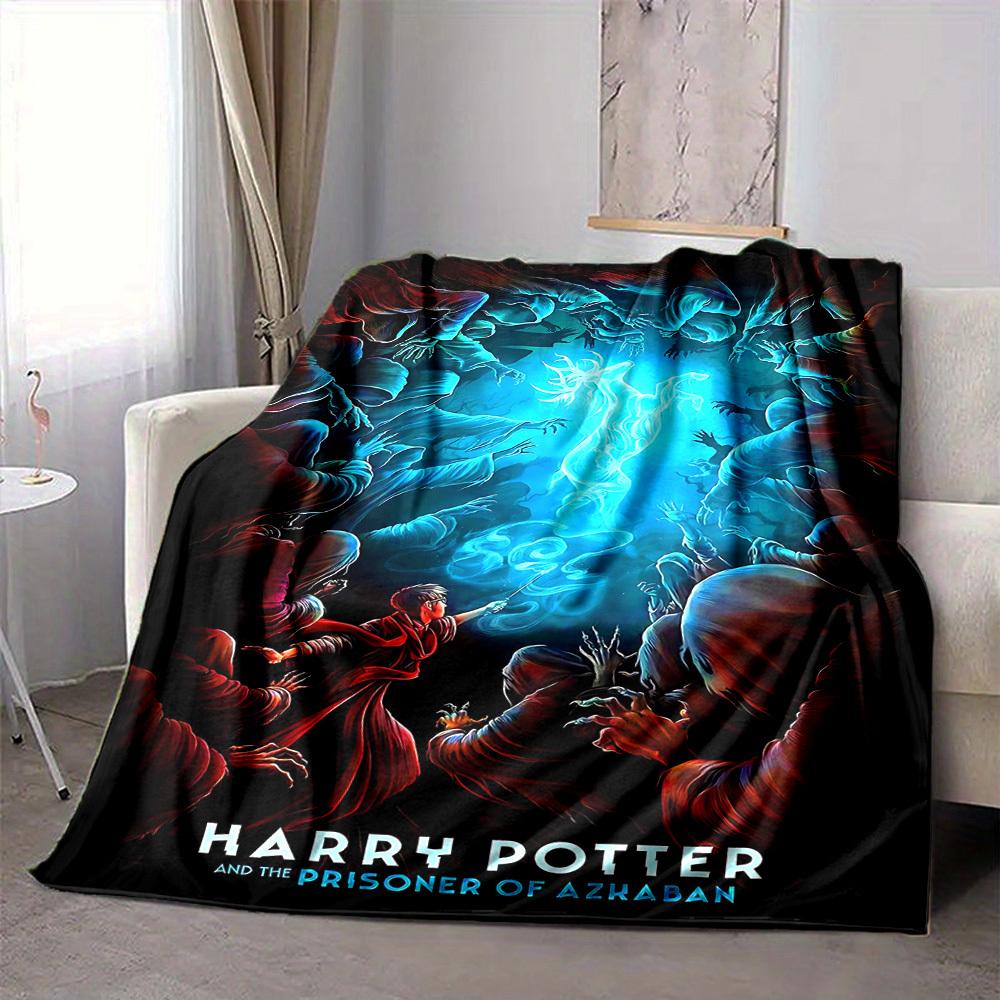 1pc Harry Potter Flannel Throw Blanket - HD Printed Lightweight Soft Warm All-Season Blanket for Sofa, Bed, Travel, Camping 058
