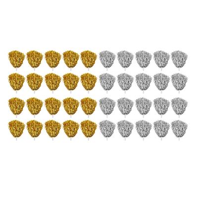 20Pcs Cheering Squad Hand Flower 3.3in Handle Pure Color PET Cheerleading Pompoms for Sports