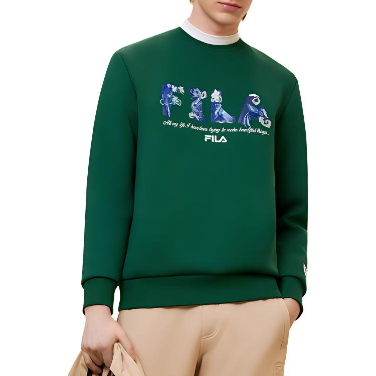 Fila X V&A LIANMINGKUAN Sweatshirt Men's Bamboo Emerald Green F11M418201F-DG