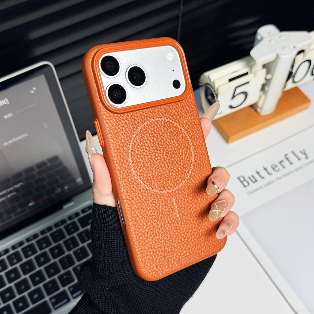 Frosted Lichee Patterned Magnetic Phone Case For iPhone 17 Air 16 16E 15 14 13 12 11 Pro Max Plus For Magsafe TPU Soft Cover