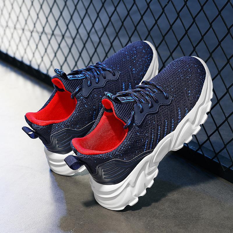 Autumn New Fly-woven Mesh Fashionable Low-top Classmates Soft-soled Lace-up Children's Casual Shoes Simple Sports Shoes