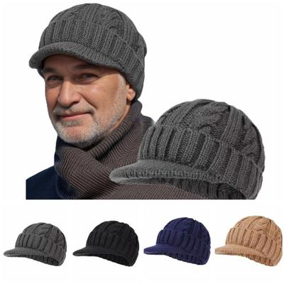 Knitted Hat Women Men Peaked Cap Winter Thermal Hat Outdoor Keep Warm
