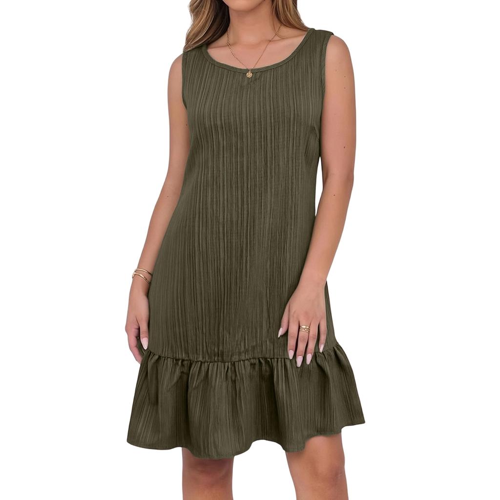 Women French High Quality Temperament Spring Summer Sleeveless Vest Dress