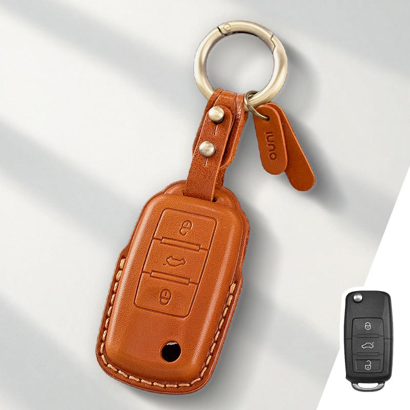 Genuine Leather Protector for Volkswagen VW Polo Golf 7 MK7 Tiguan Passat Key Case Cover Fob