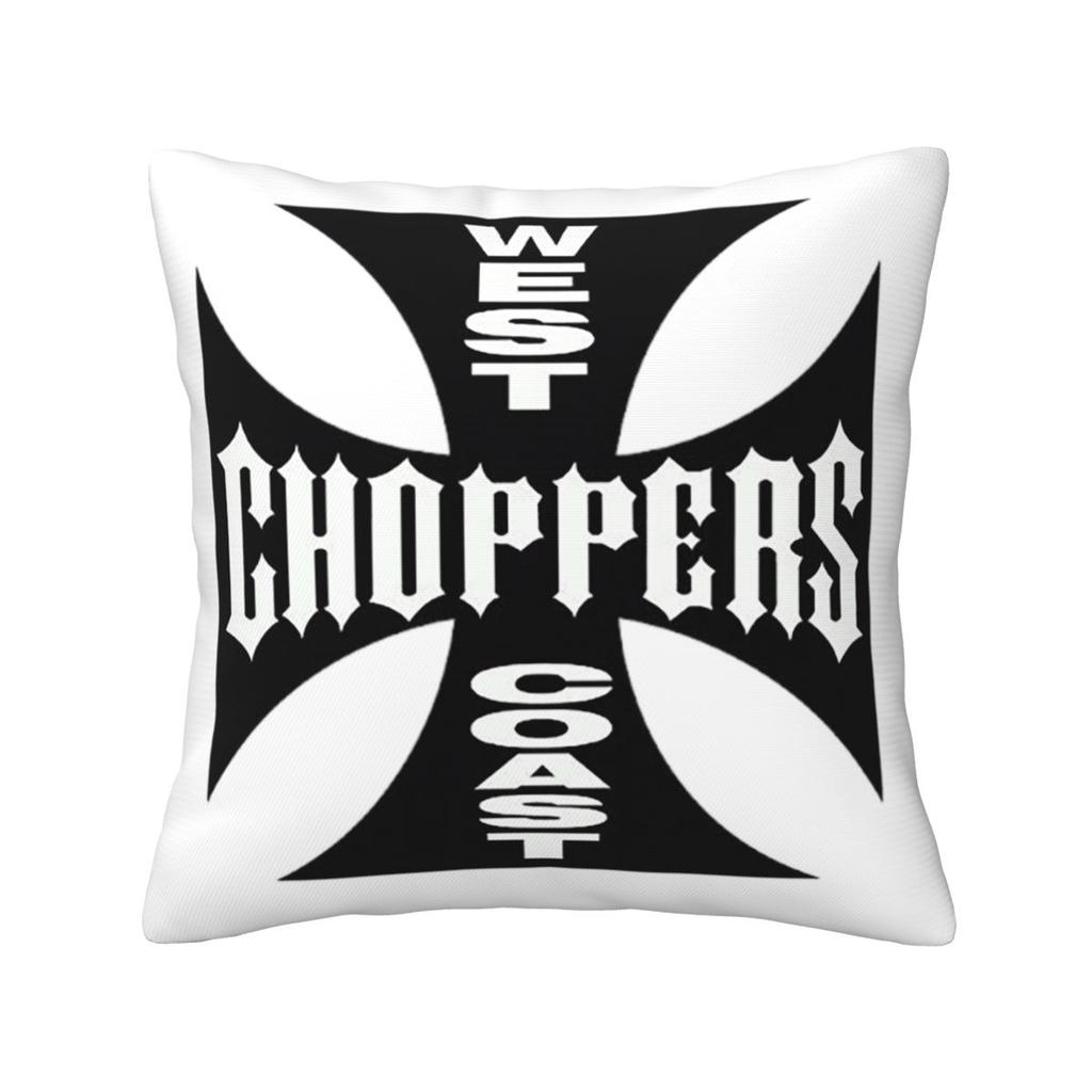 Personalized West Coast Iron Cross Choppers Square Pillowcase Cushion Cover Pillow Case Throw Pillow Cover for Home Bedroom Car