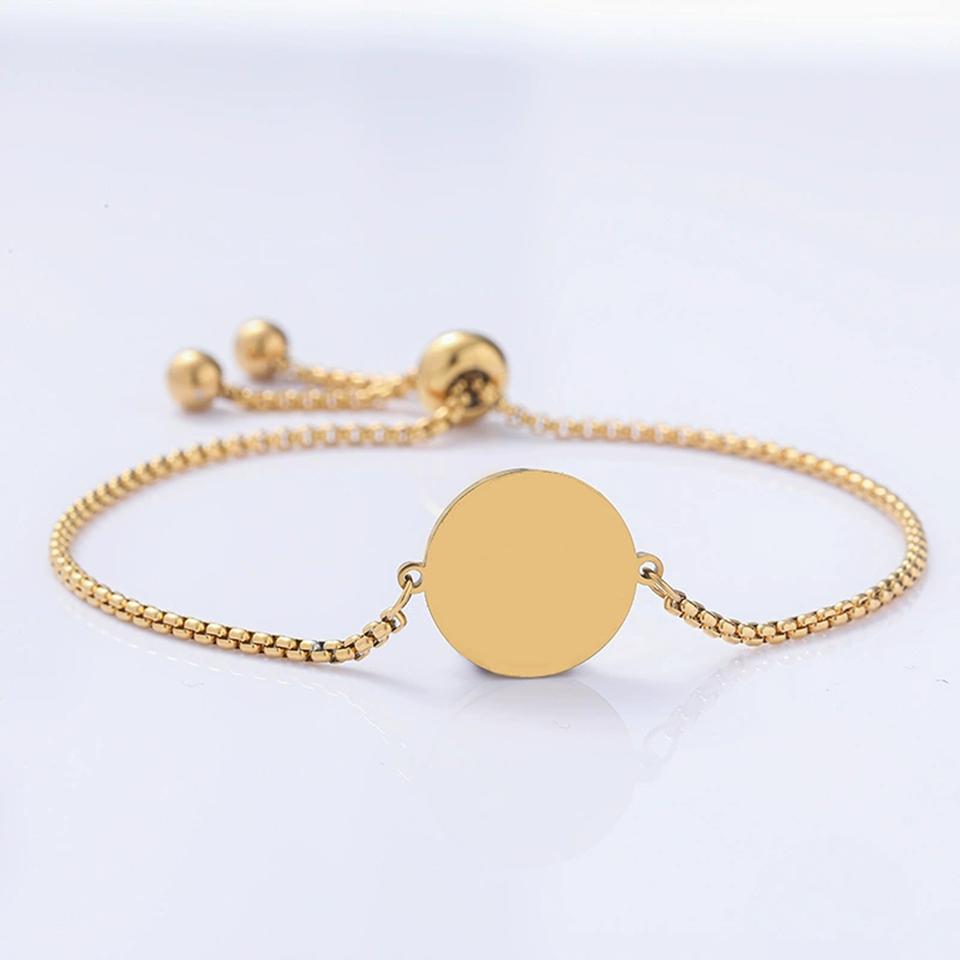 10 fashionable stainless steel circular blanket labels, couple friendship mirror pendants, adjustable bracelets, jewelry gifts