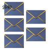 Colored Adhesive Paper Stationery 5Pcs Western Style Envelopes with Gold Foil Trim, Offset Invitation Triangular Envelope Flaps for Wedding, Greeting