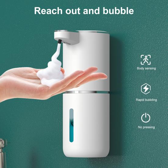 Waterproof Automatic Soap Dispenser USB-C Fast Charging 4 Foaming Settings IPX5 Waterproof Design Wash Dispenser