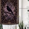 Retro Gothic Black Crow Tapestry Bohemian Wall Art for Bedroom Dorm Party Decor
