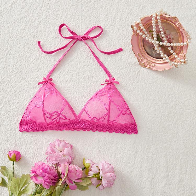 "XL Plus Size European & American Lace Sexy Triangle Cup Tie-String Bra Top 8811A"