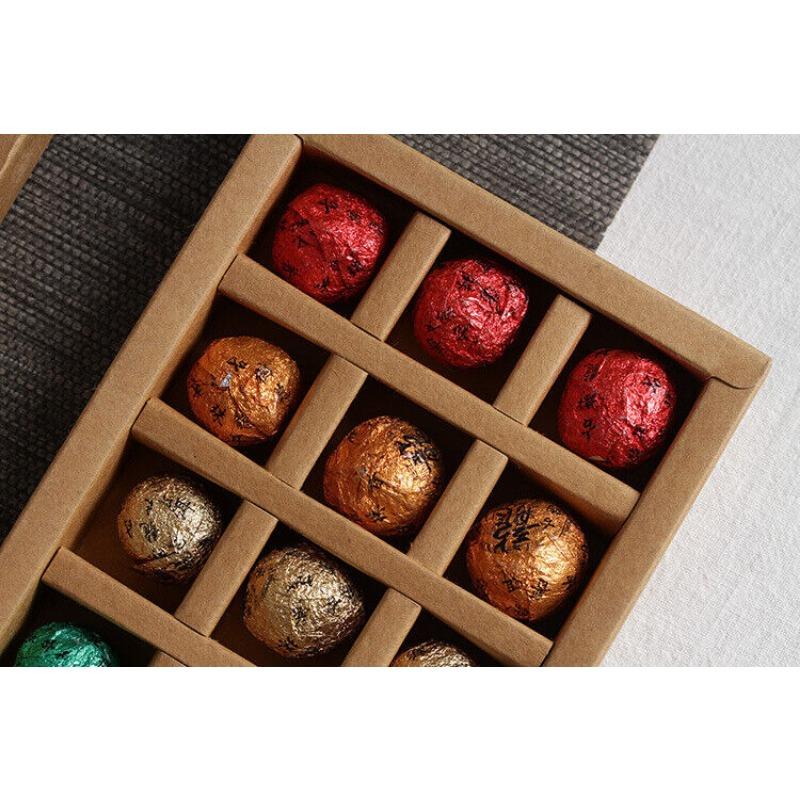 21 Stück Yunnan Pu'er Tee Bunte Drachenperle Handgemachter Drachenperle Pu'er Rohtee