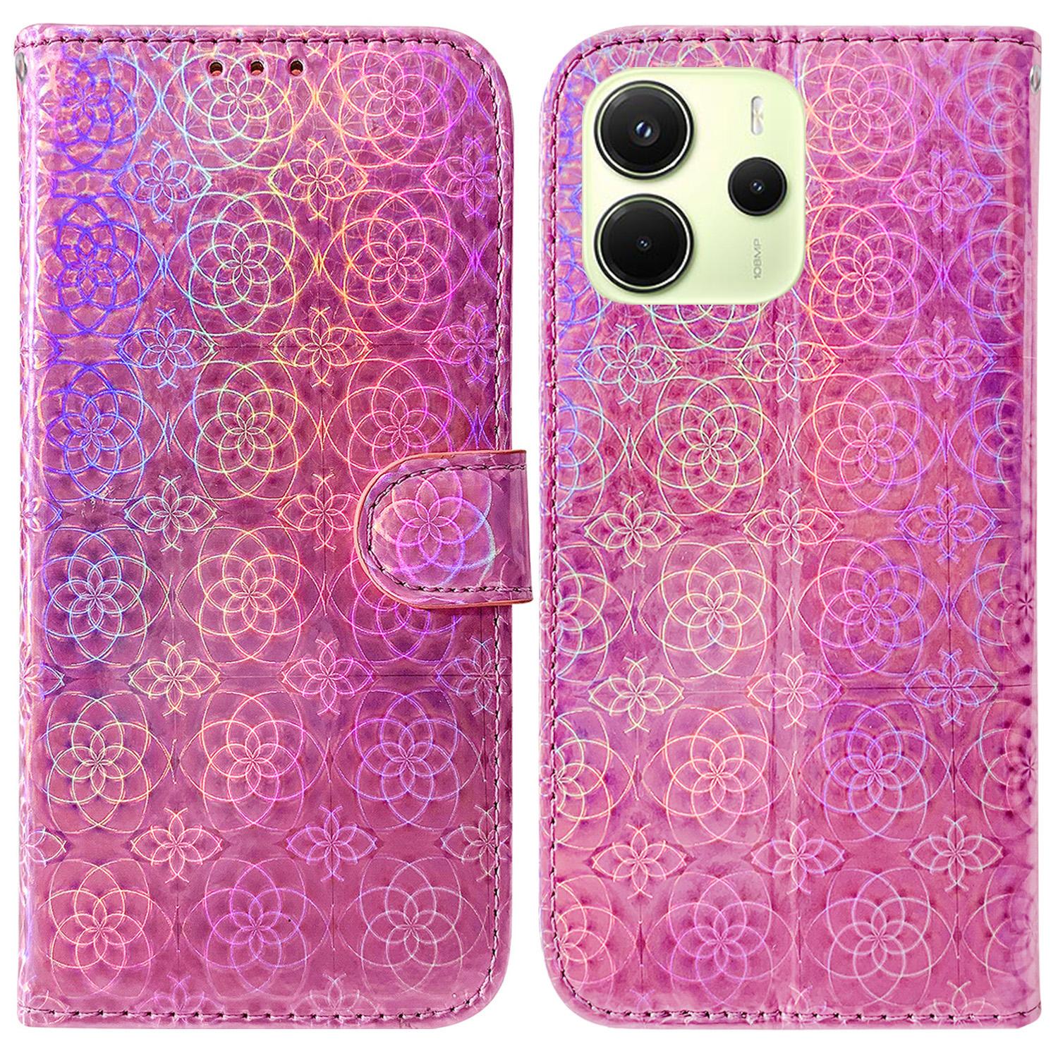 

Для Xiaomi Redmi Note 14 4G (164,84 мм) Чохол-підставка Dazzling Flower Шкіряний чохол для телефону B