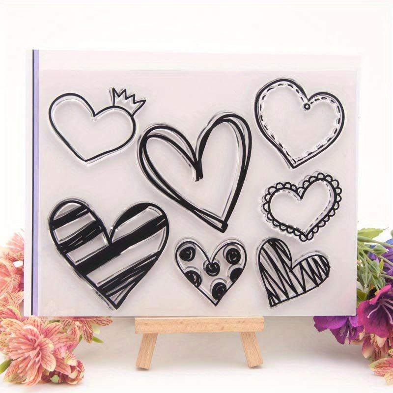 1pc Love Heart Transparent Silicone Clear Rubber Stamp Sheet Cling Scrapbooking DIY