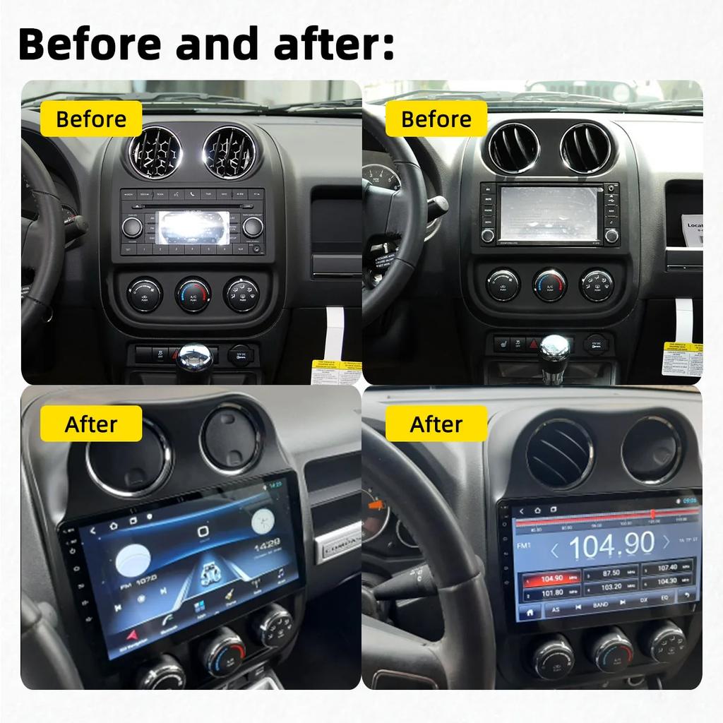 2 დინი Android მანქანის რადიო JEEP Compass-ისთვის 2009-2016 ეკრანი GPS ნავიგაცია მულტიმედიური პლეერი ავტო აუდიო სათავე განყოფილება ავტორადიო სტერეო
