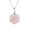 Crystal Gemstone Hexagram Black Yorite Pendant Necklace Cut Polyhedron Pendant N532
