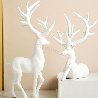 Elegant Resin Reindeer Sculptures Deer Figurine Perfect For Adding Artistic Flairs To Space Elegant Living Room Decors 6XDE
