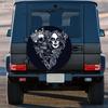 Crown Skull And Rose Pattern 30/34 Inch Multi-Functional Spare Tire Cover, Suitable For Jeeps, Trailers, RVs, Off-Road Vehicles,