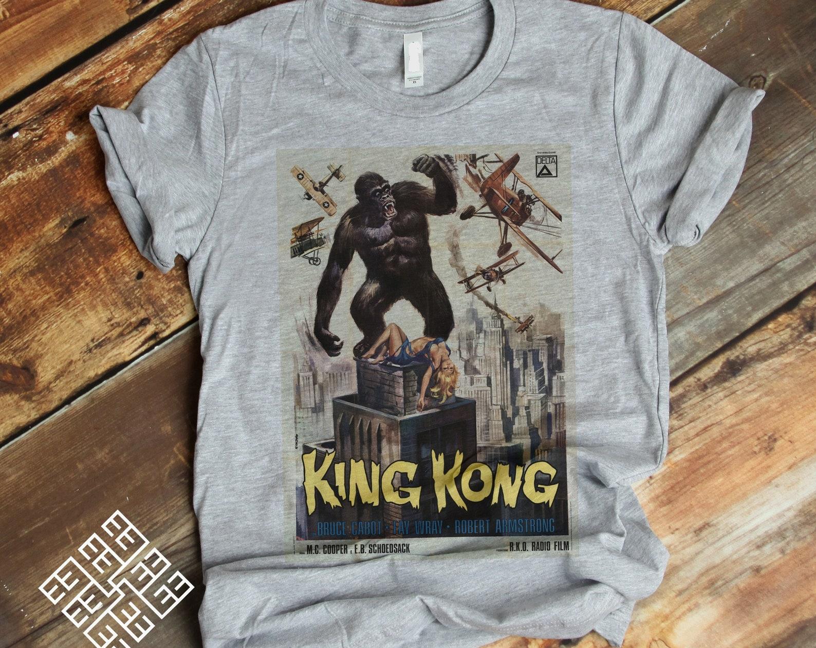 Vintage King Kong Tee Shirt, The King Kong Vintage Movie Poster Inspired Shirt, Giant Monster Gorilla T shirt, Epic Film King Kong Kids Gift 3XL