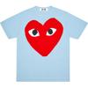 CDG play T-Shirts Unisex Blue Crew Neck Moderate AX-T274-051-1